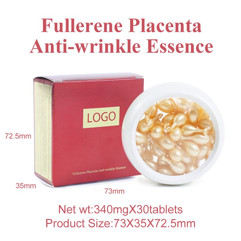 Cross-border full English fullerene placenta essence oem face capsule Skin Care capsule essence