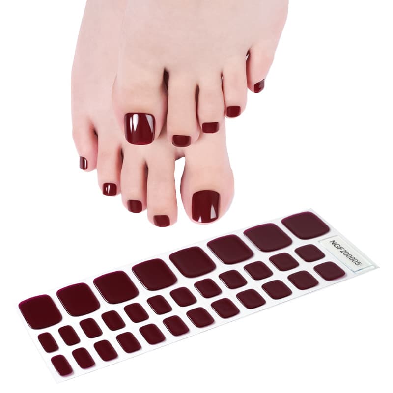 Factory supply solid color gel toenail stickers lamp Nail Polish glue nail stickers toe semi-cured nail stickers