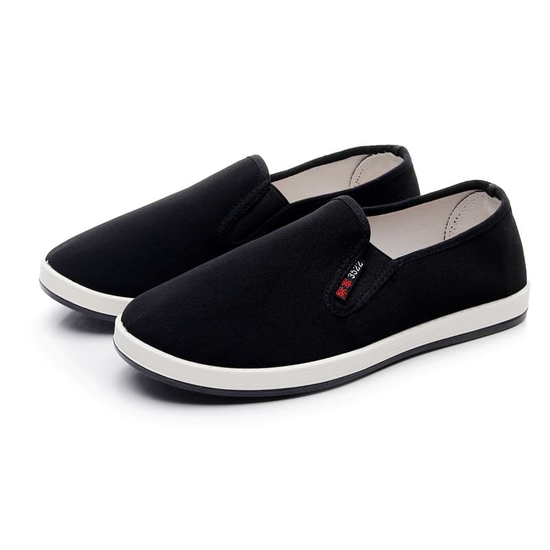 Anti-Slip Black Sole Work Shoes Low-Top Canvas Shoes 2025 New Material Casual Shoes Waterproof Fabric