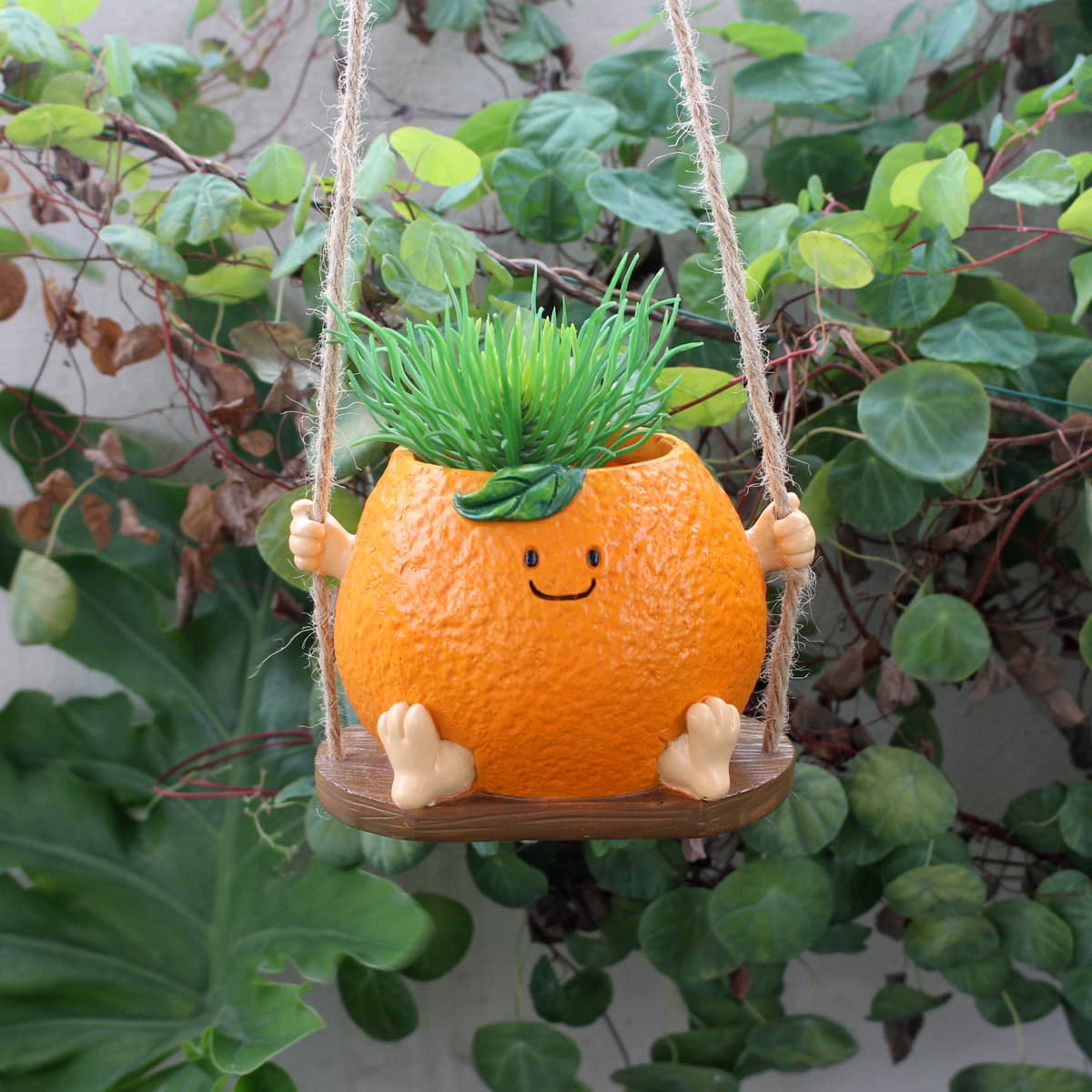 New Arrival Cute Succulent Orange-Shaped Swing Flower Pot Craft Creative Home Personality Outdoor Garden Decoration