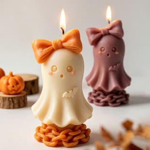 Jiahuimei Ghost Candle Silicone Mold DIY Halloween Handmade Scented Candle Gypsum Ornament Mold