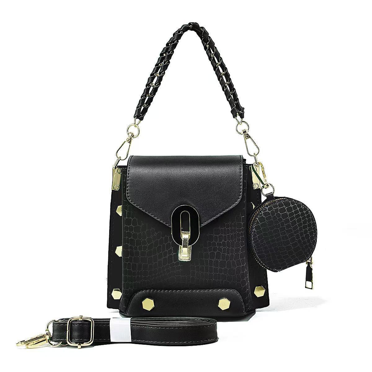 High-quality women's bag, fashionable heavy-duty rivet chain bag, shoulder bag, fashionable temperament compartment, large-capacity crossbody bag
