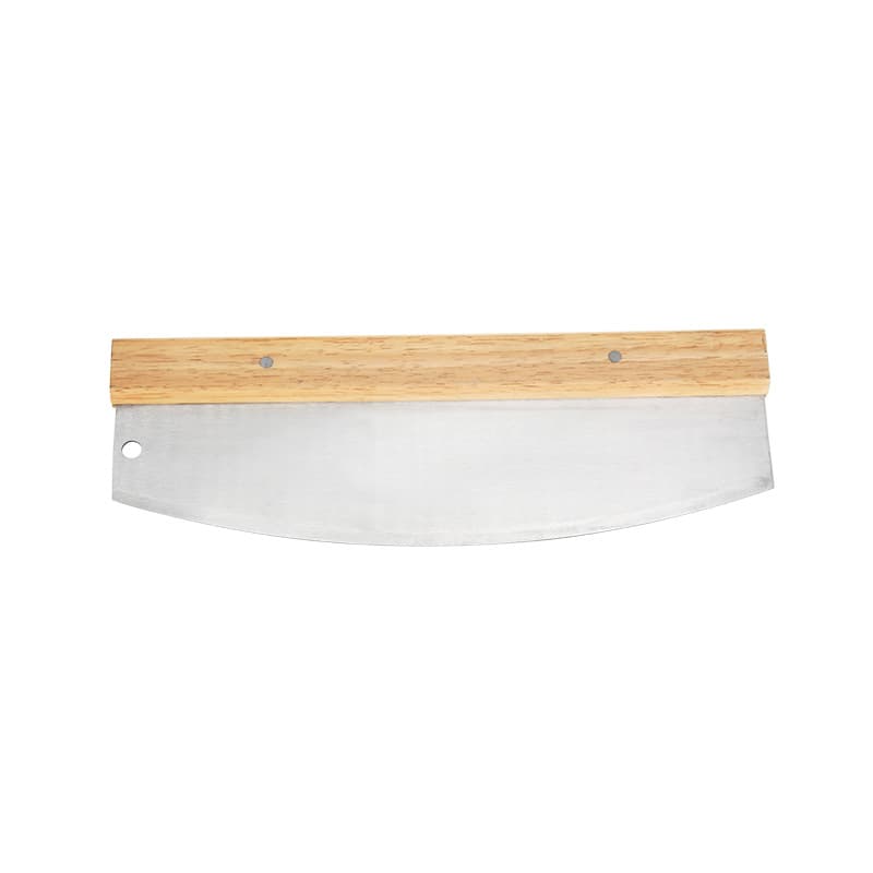 Food grade stainless steel rubber wood square handle PIZZA knife cross-border specialty baking pan