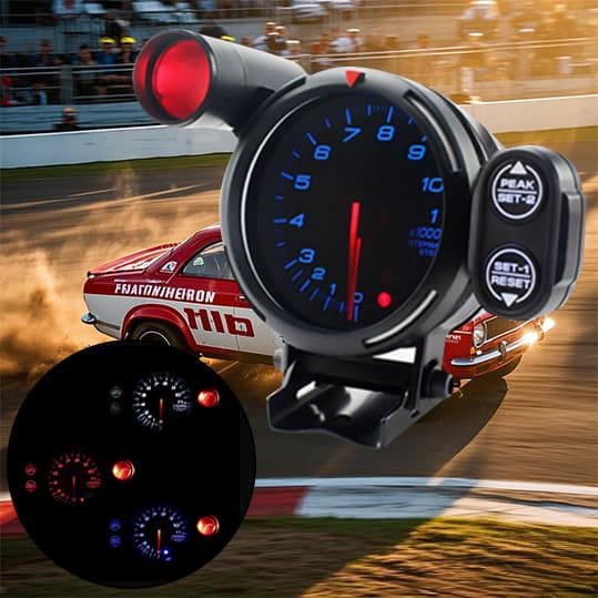 Colorful tachometer, 12V and universal for 1-8 cylinder cars, racing car instrument panel, aluminum housing tachometer, 0-11000 RPM