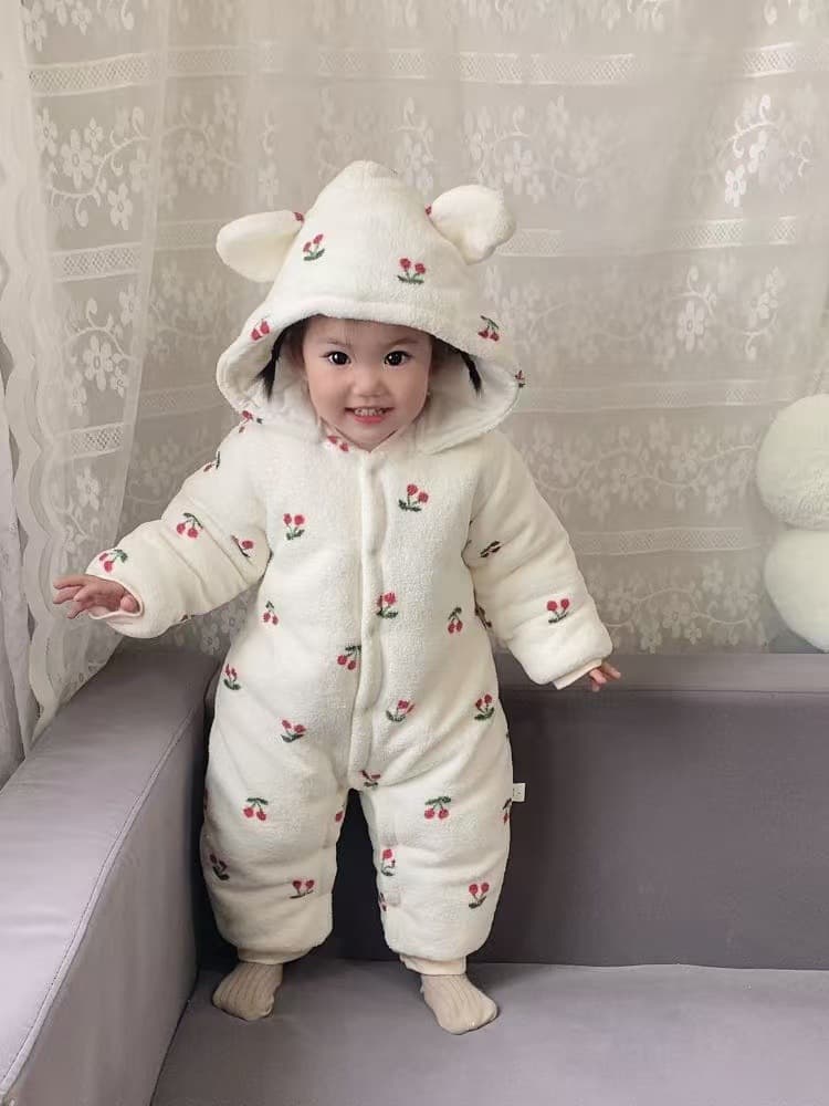 Baby Clothes Class A Cotton Padded Jumpsuit Infant Romper 300g Quilted Autumn Winter Thickened Outing Suit Newborn Crawling Suit