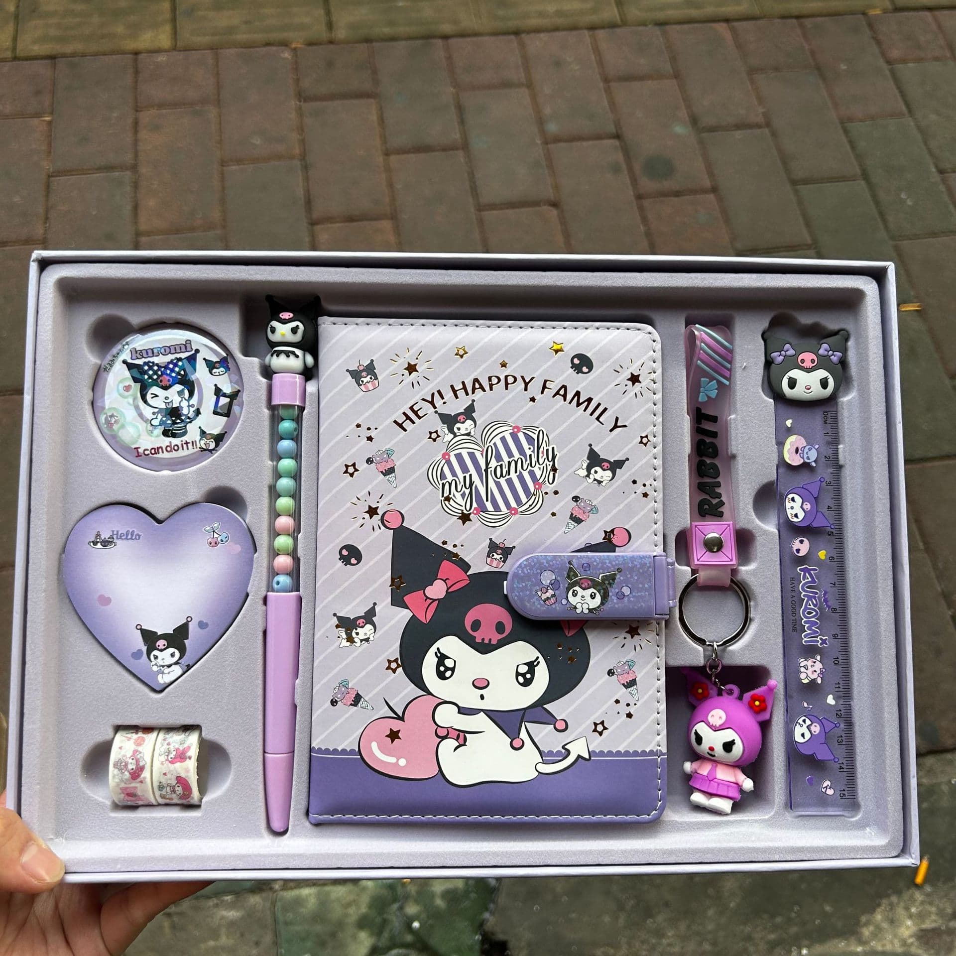 Christmas Gift Middle School Student Planner Notebook Set Box Study Supplies Diary Book with Pen Magnetic Buckle Book