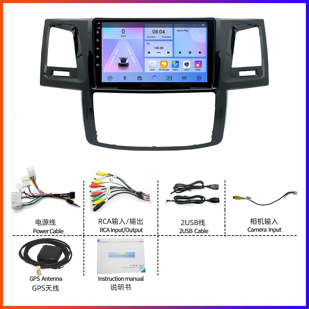 Car Navigation Screen Compatible with Toyota Highlander 2009-2013 and Camry Wireless CarPlay Navigation Screen