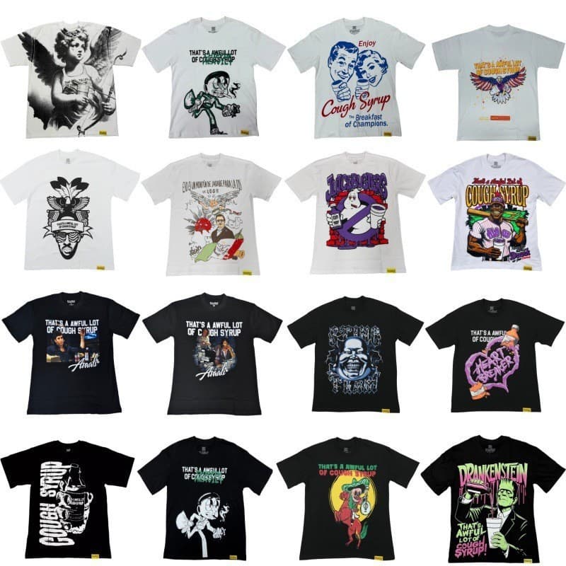 THAT'S A AWFUL LOT OF COUGH SYRUP Short Sleeve Streetwear Anime Loose Fit Men's T-Shirt