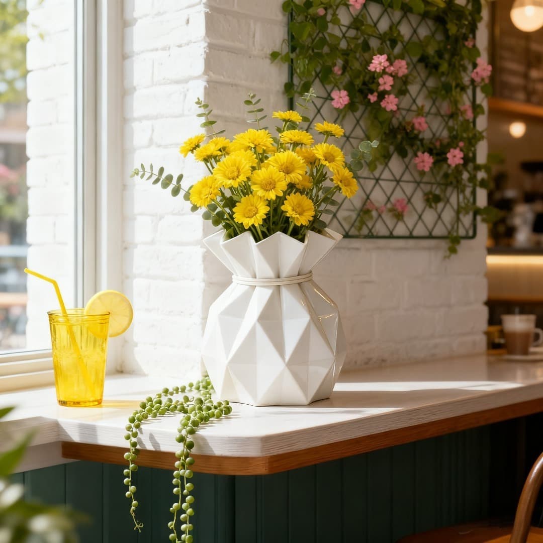 ins style geometric origami vase silicone mold three-dimensional section storage ornaments DIY aromatherapy plaster glue
