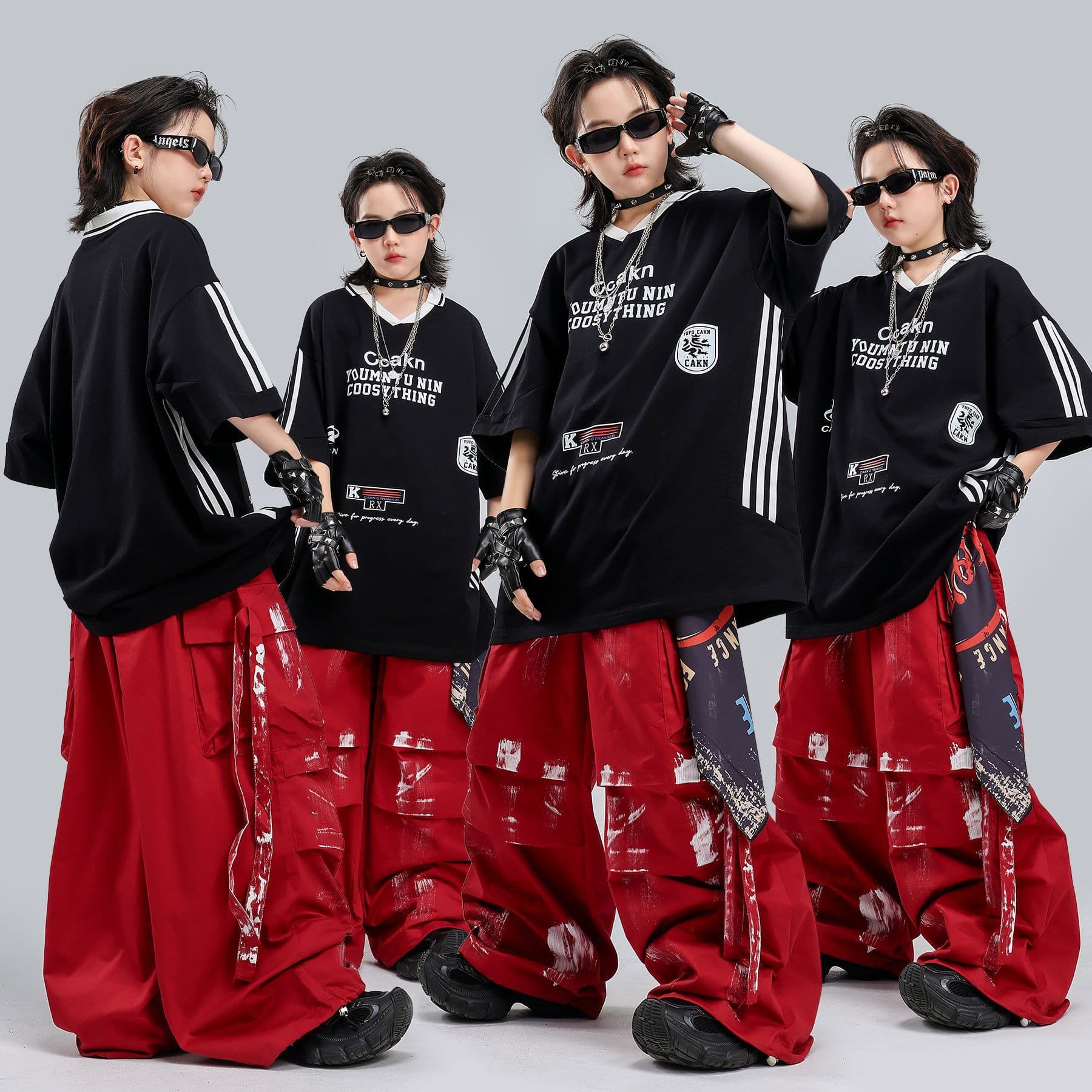 Street dance trendy clothing children hiphop cool drum performance clothing dopamine suit boys and girls jazz performance clothing