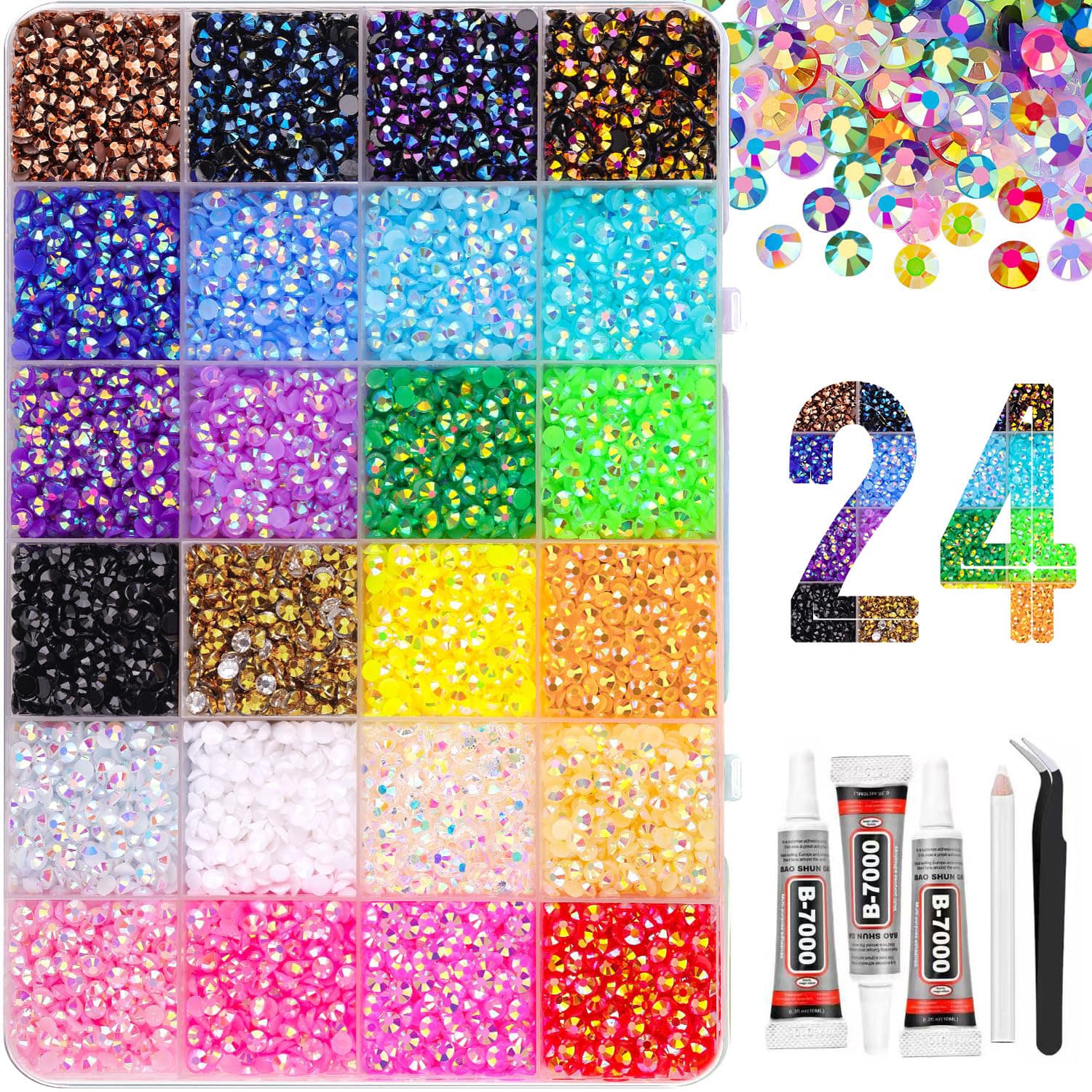 Cross-border popular dropshipping 3mm resin diamonds, flat bottom diamonds, jelly diamonds, color rhinestones, DIY clothing, nail art diamond accessories