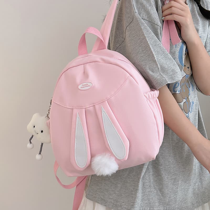 2024 New Mini Fun Backpack High Appearance Casual Lightweight Double Shoulder Bag Cute Rabbit Student Backpack
