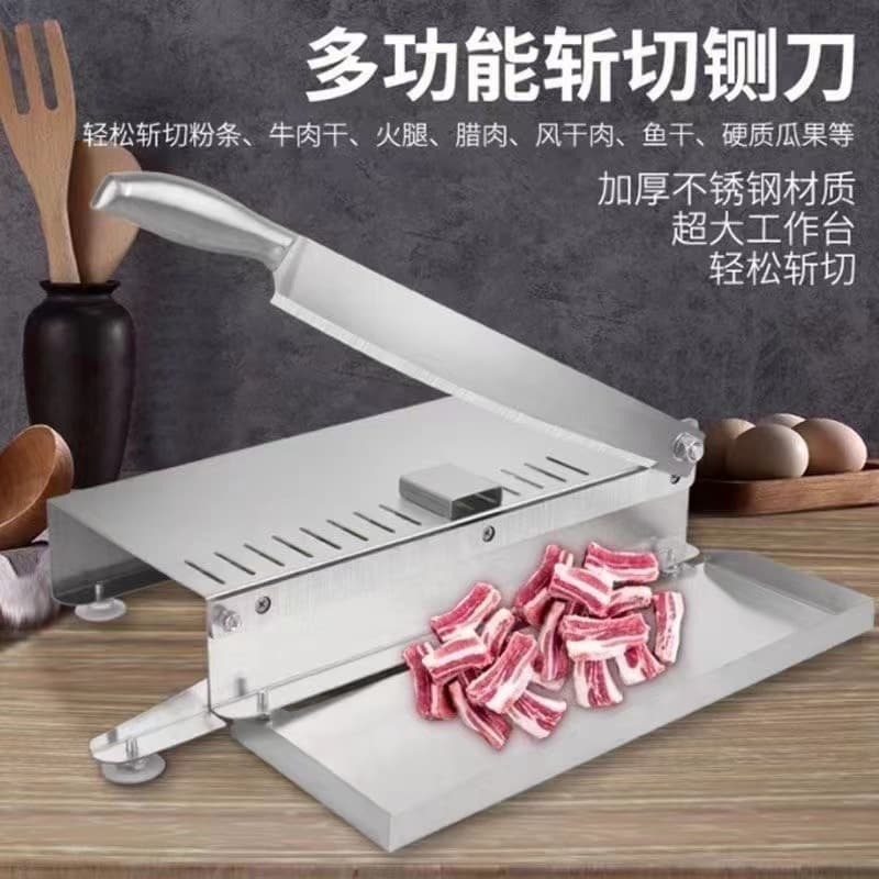 Compact Bone Guillotine, Dual-Purpose Stainless Steel Home Tool for Herbs, Duck Necks, and Rib Racks