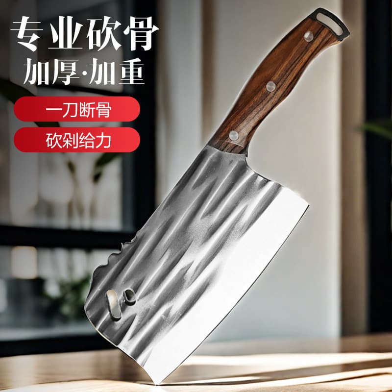 TikTok viral forged bone cleaver, specialized for large beef bones, home kitchen knife, no-sharpening required bone chopper