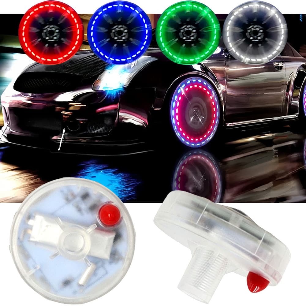 LED Solar Tire Valve Cap Light for Car Motorcycle Wheel Hub Decoration Light Spoke Wheel Light