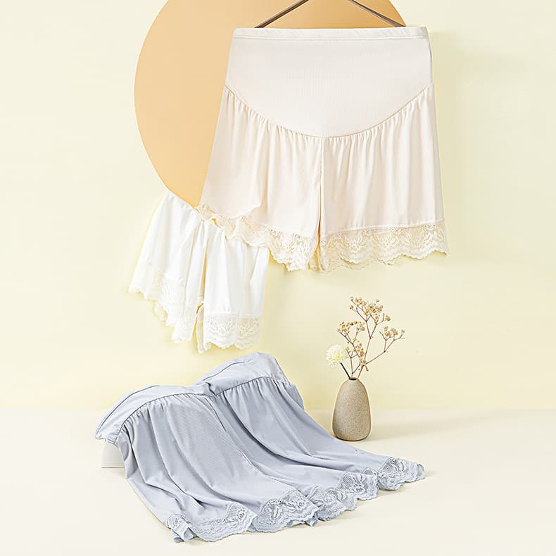 Maternity Safety Shorts Summer Thin Ice Silk High Waist Shorts Anti-Exposure Loose Plus Size Bottoming Pants Summer Wear