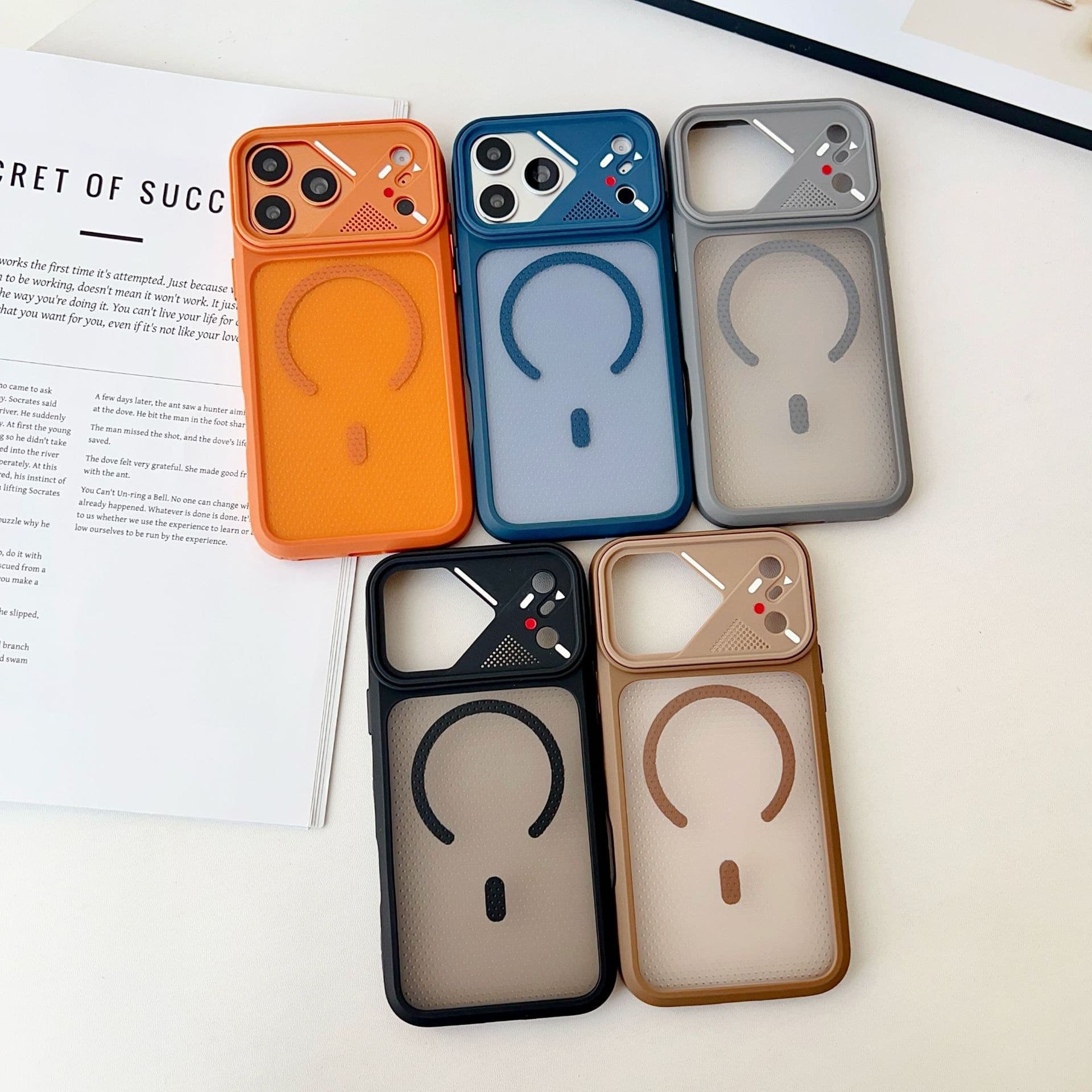 iPhone 17 Pro Max Ice Armor Heat Dissipation Magnetic Phone Case Compatible with Apple 16 Pro Max Frosted Integrated Camera Button