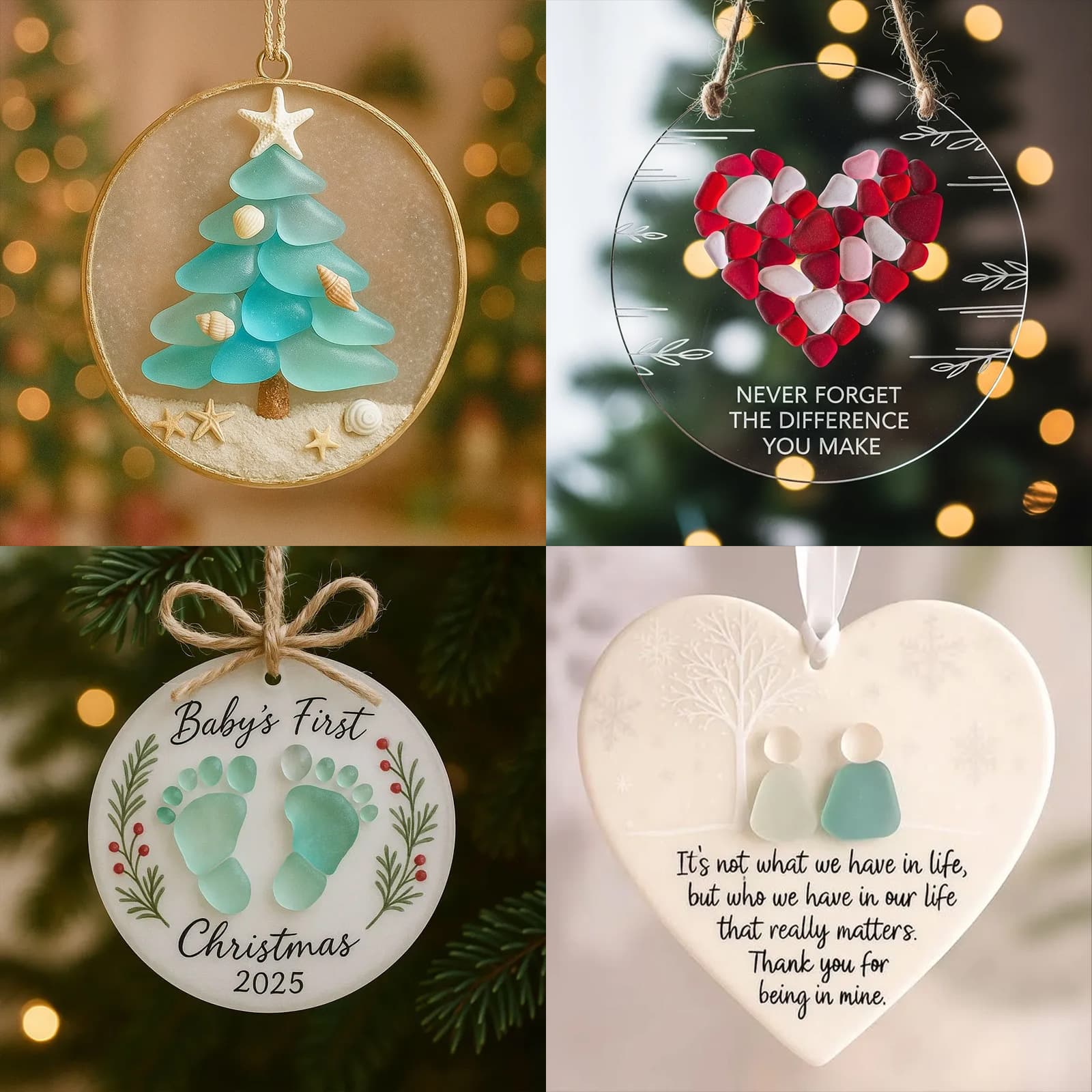 Cross-border Christmas Tree Ornament Ceramic Transparent Glass Christmas Tree Decorations