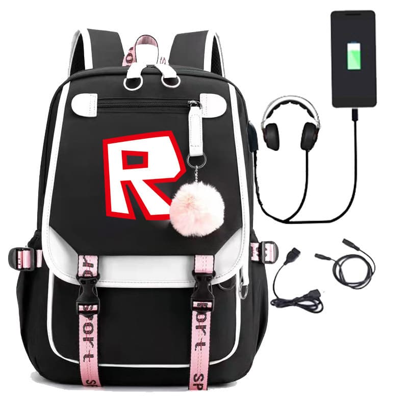 Cross-border Roblox game merchandise unisex backpack for middle school students, large-capacity laptop backpack