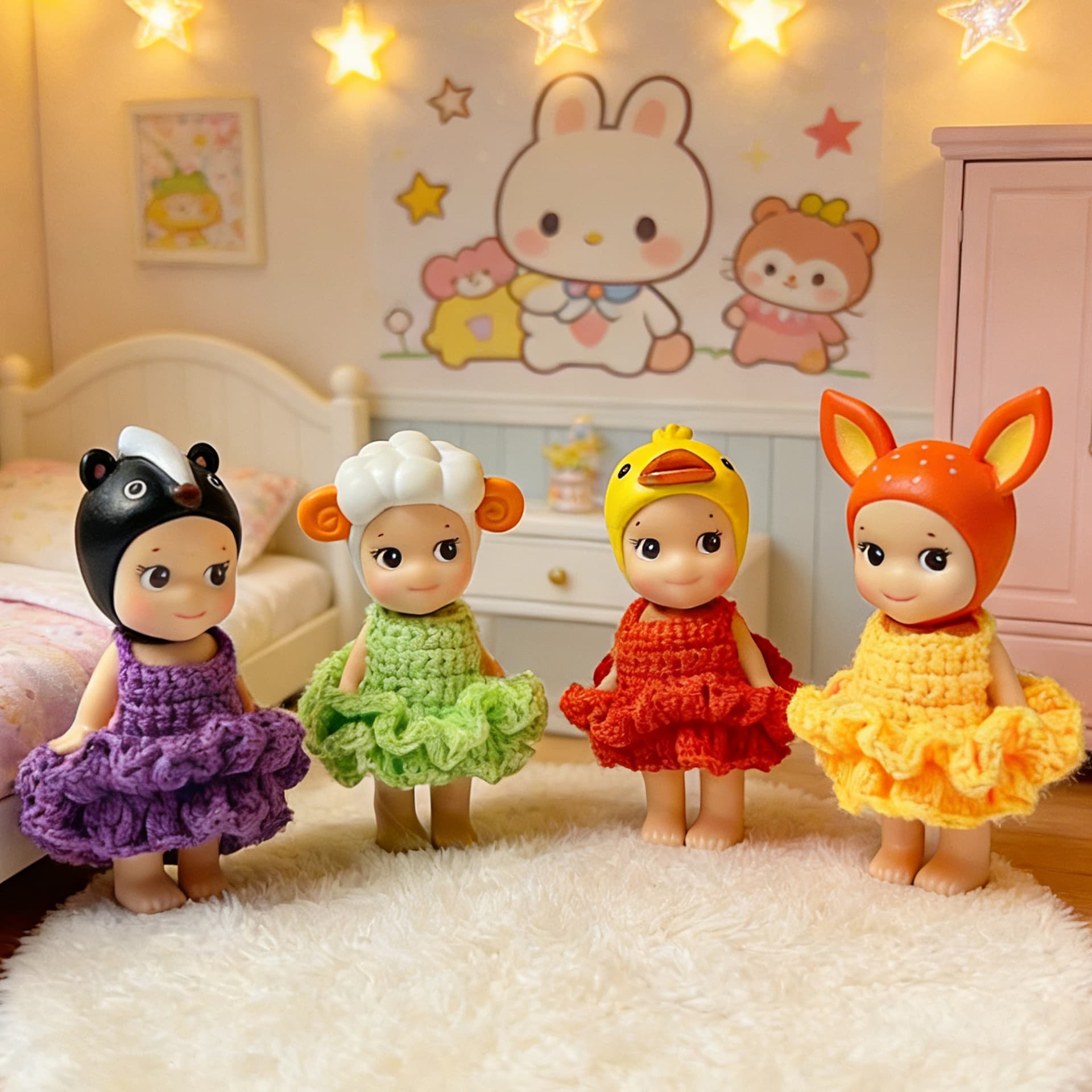 Cross-border Sonny Angel Doll Clothes Handmade Crochet Cute Knitted Doll Dress