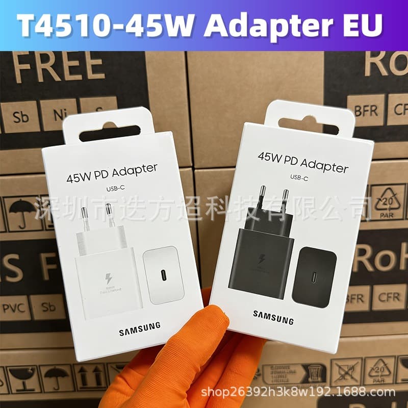 Samsung EU Charger T4510 Fast Charging Head Compatible with Samsung S25/24U Zflod45W Super Fast Charging