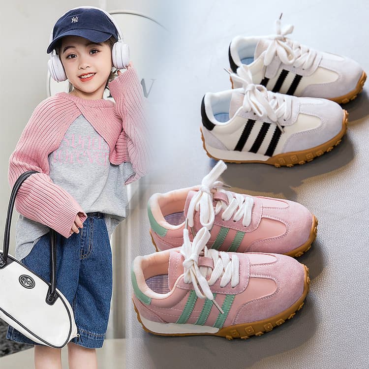 Girls Board Shoes 2025 Spring Autumn New German Training Shoes Children Breathable Casual Sports Shoes Boys Soft Sole Agassi Shoes