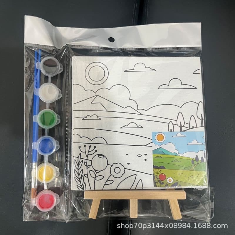 DIY digital oil painting, 15*15 printable canvas, children's cartoon hand-painted decorative painting, factory direct sales.