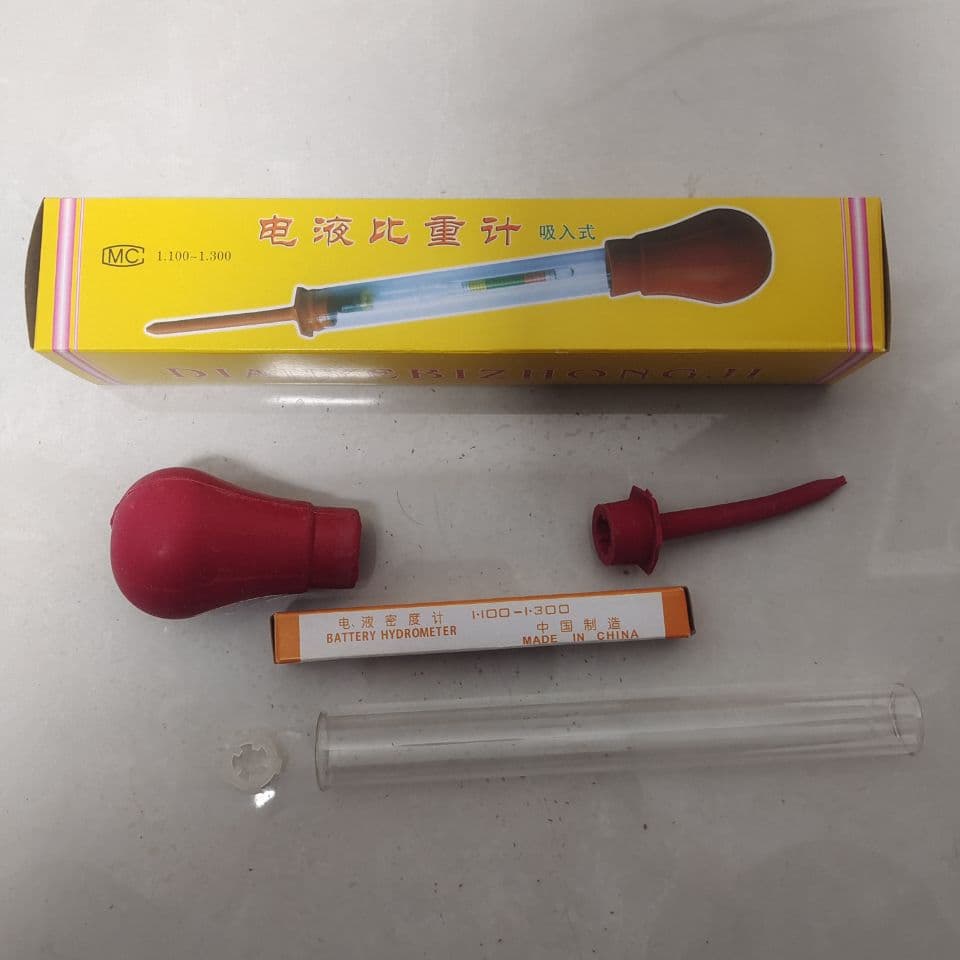Electrolyte Density Meter, Electrolyte Hydrometer 1.100-1.300 for Electric Vehicle Batteries and Storage Battery Measurement