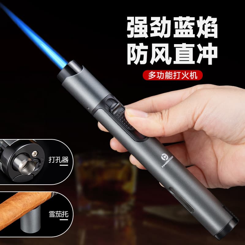 HANNICOOK Cigar Lighter High-Power Jet Flame Windproof Lighter Viral Hot-Selling Cigar Poker and Cigar Rest