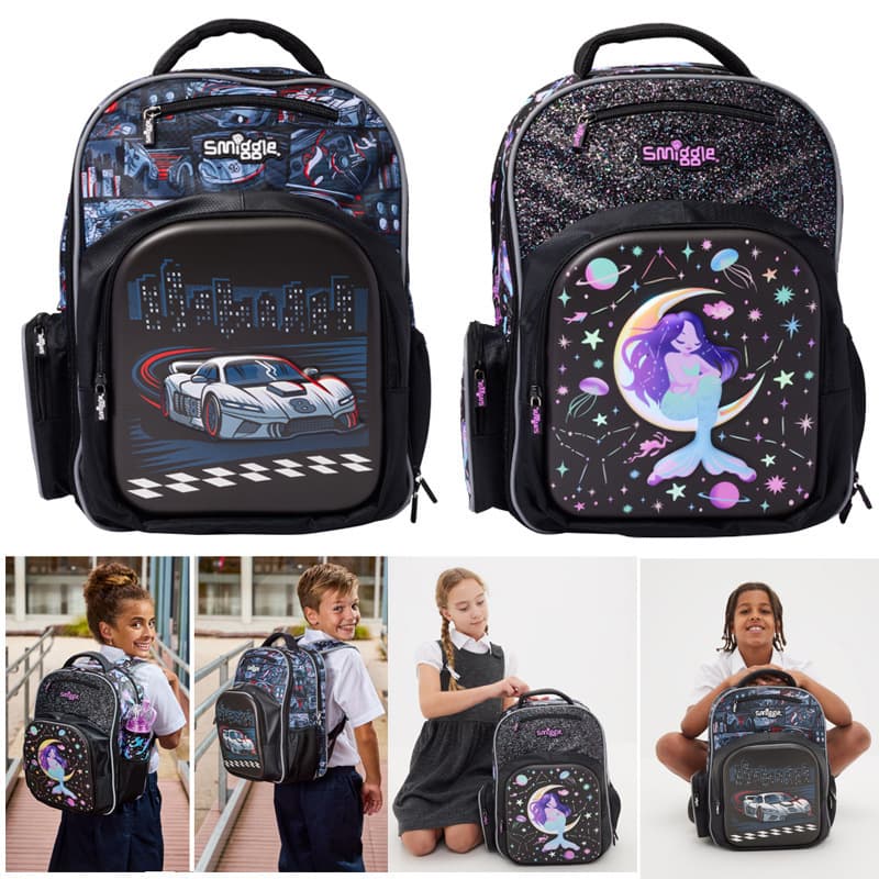 Australian Smiggle ergonomic spine-protecting school backpack for primary and secondary students, large capacity, new style