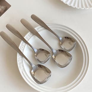 Korean Style Home Ins Stainless Steel Western Spoon, High Appearance Rice Spoon, Soup Spoon, Ice Cream Spoon, Coffee Shop Yogurt Spoon, Dessert Spoon