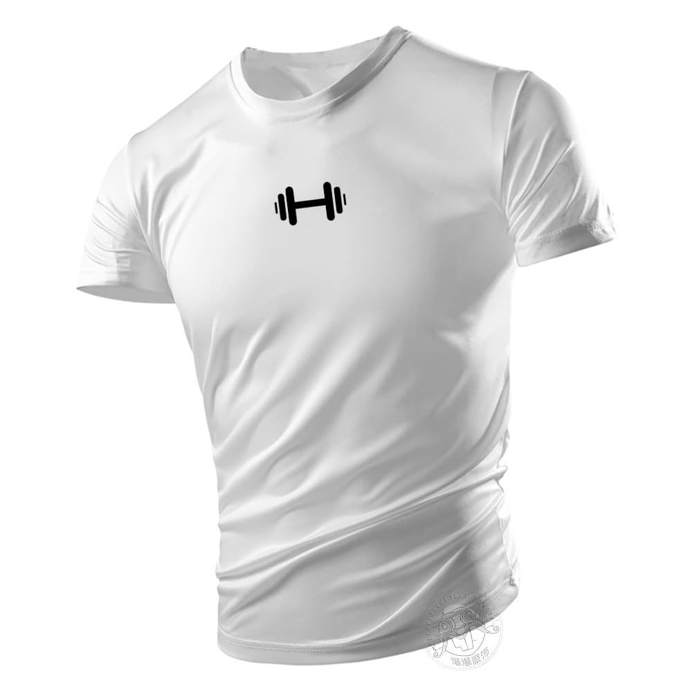 Summer Men's New Short Sleeve Top Slim Muscle Gym Burn Fat