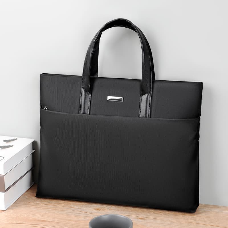 Large capacity office meeting bag, men's business casual handbag, large capacity laptop bag, simple briefcase
