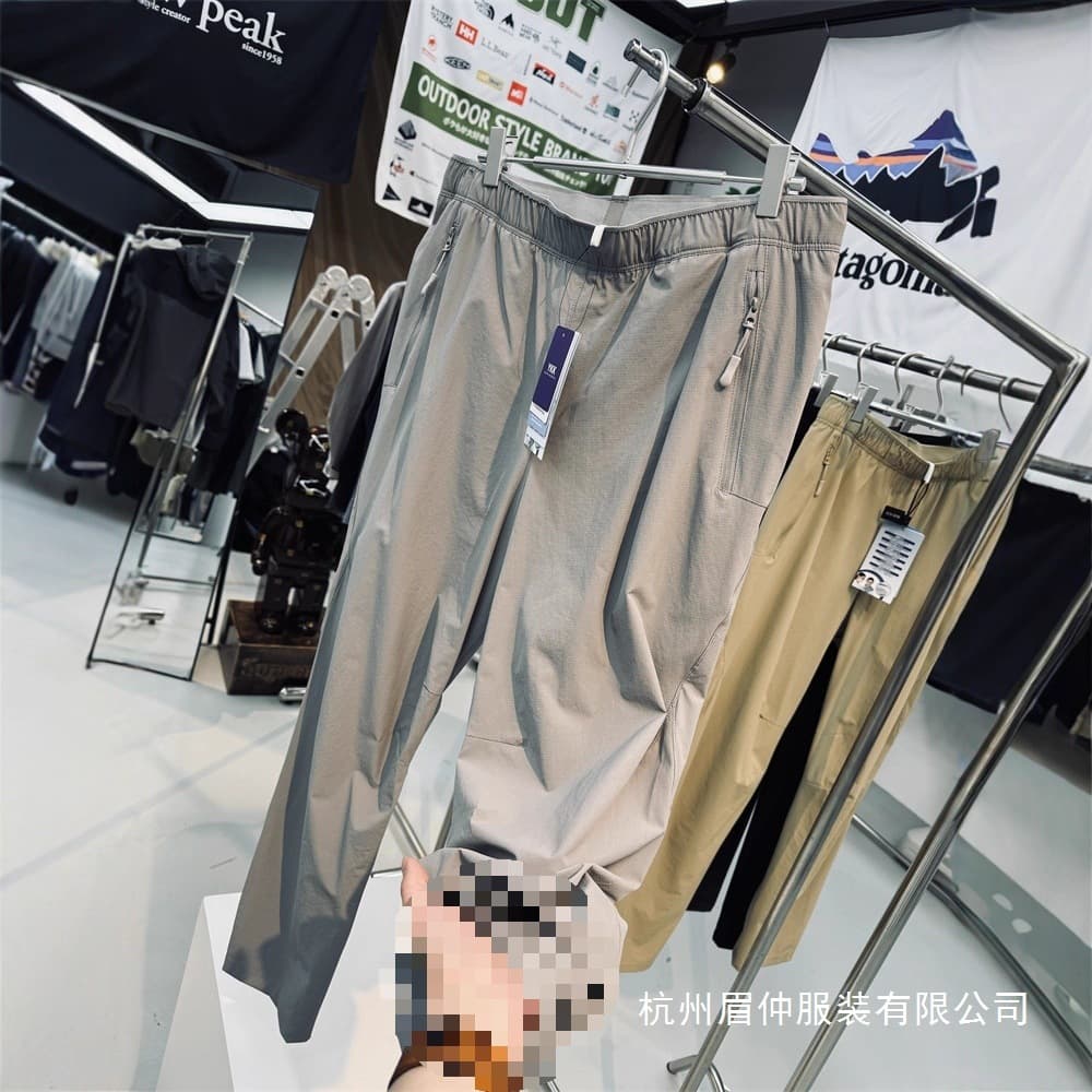 Flat replacement scimitar cut-off tear-proof quick-drying breathable and water-repellent men's outdoor thin soft shell casual pants wholesale