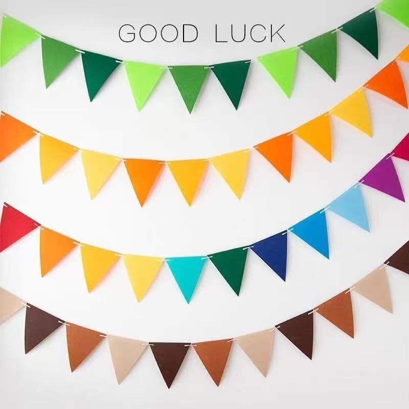 Macaron Color Felt Triangle Bunting for Kindergarten Classroom Decoration, Kids Room Atmosphere Flag Garland