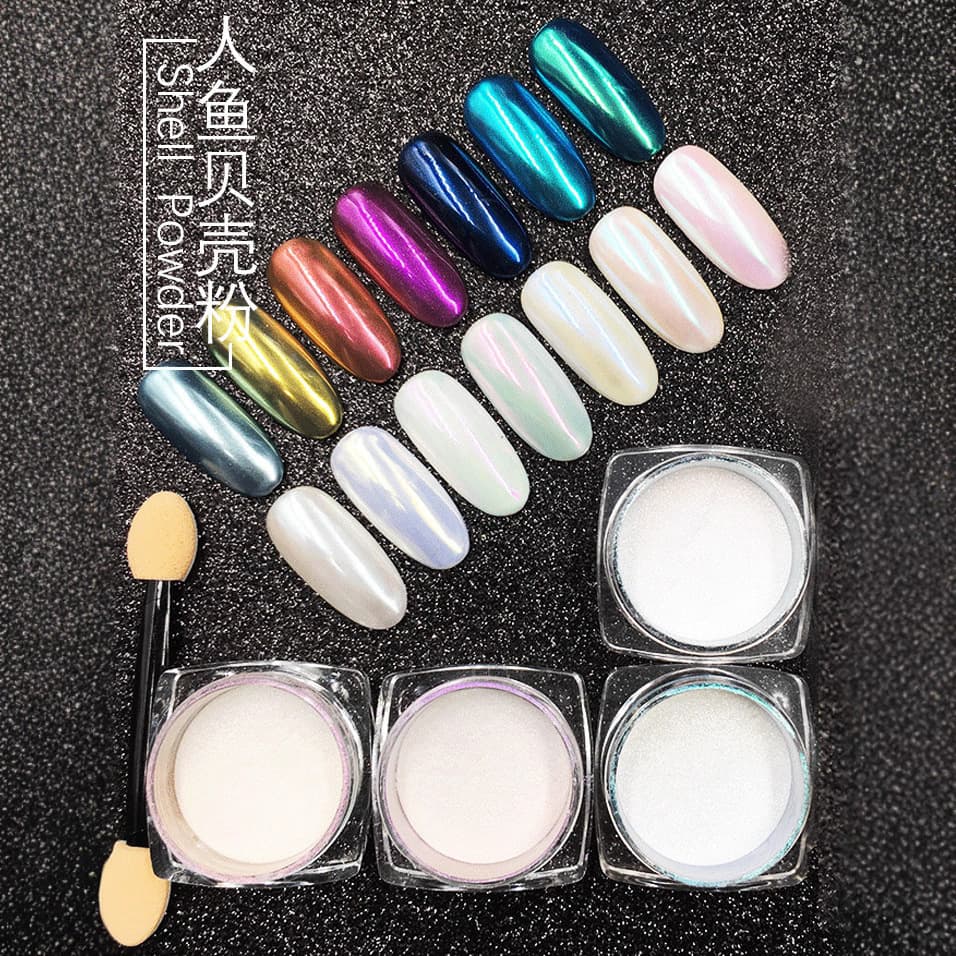 Nail Art Shell Powder Aurora Powder Trendy Style Nail Art Iridescent Mermaid Mirror Powder Magic Mirror Powder Shell Powder Nail Ornament