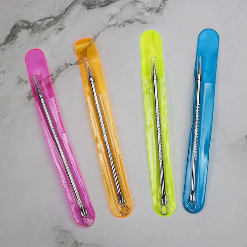8cm and 12cm Stainless Steel Mirror-finish Acne Needles, Portable Pimple Extractor Tools