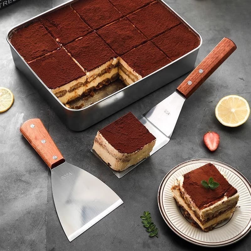 Tiramisu Spatula Special Tool Baking Angled Tiramisu Flat Spatula Scraper Dessert Cake Release Spatula Stainless Steel