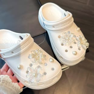 Pearl Flower Croc Charms DIY Shoe Flower Sandal Accessories Decoration Shoe Buckle Clip Removable Accessories