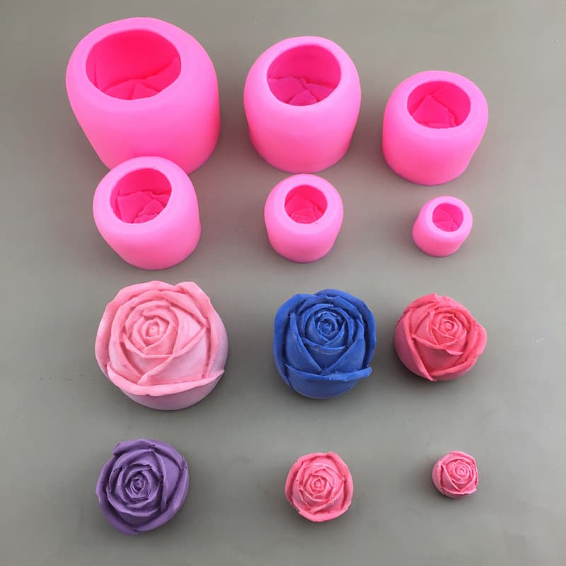 Valentine's Day Rose Chocolate Silicone Mold DIY Cake Mousse Decoration Handmade Soap Drop Gel Mold Irregular Shape Baking Mold