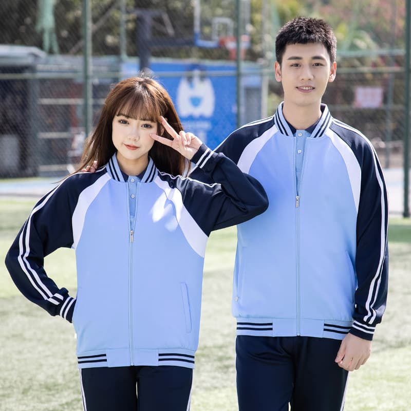 Junior high school student uniform sets, spring and autumn sports meets, group graduation uniforms, boys' and girls' long-sleeved uniforms, and high school student class uniforms.