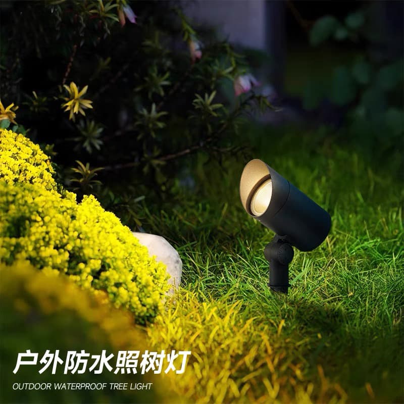 Tree spotlights, villa courtyard lights, outdoor waterproof garden spotlights, ground-mounted lawn landscape lights, outdoor advertising lights