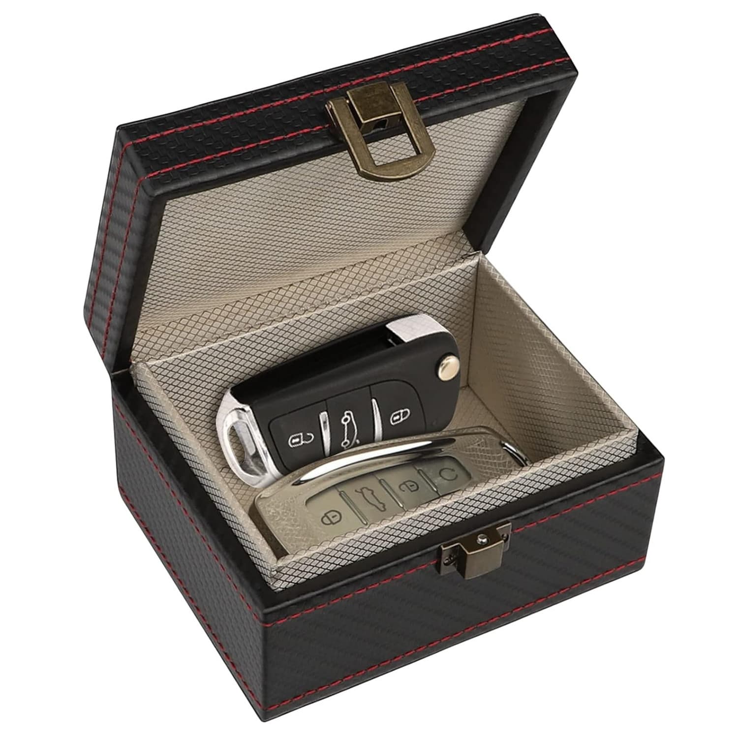 Small carbon fiber car key signal shielding box, RFID mobile phone signal anti-radiation box, available for immediate sale.