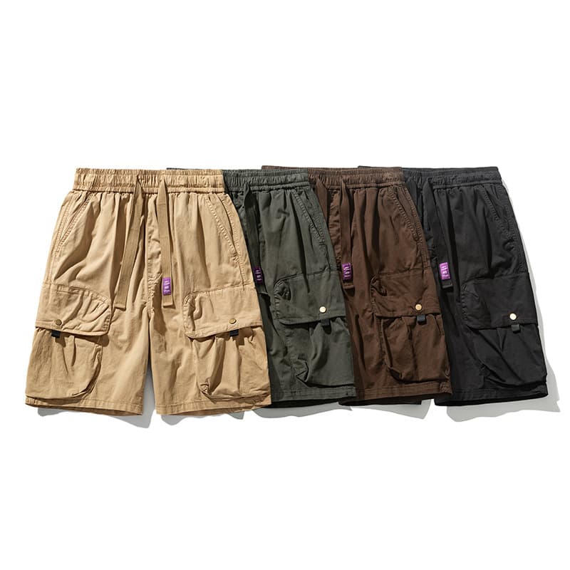 KAIZ Kaizhong 2026 Summer Washed Cotton Cargo Shorts, Trendy Brand Five-Point Pants for Men, Plus Size Casual Shorts