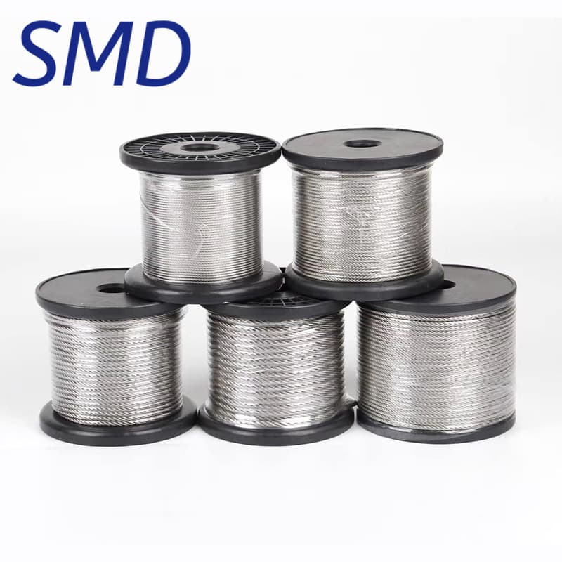 304 stainless steel wire rope, plain/coated steel wire rope, for lifting, towing, greenhouse decoration, clothesline stainless steel rope.