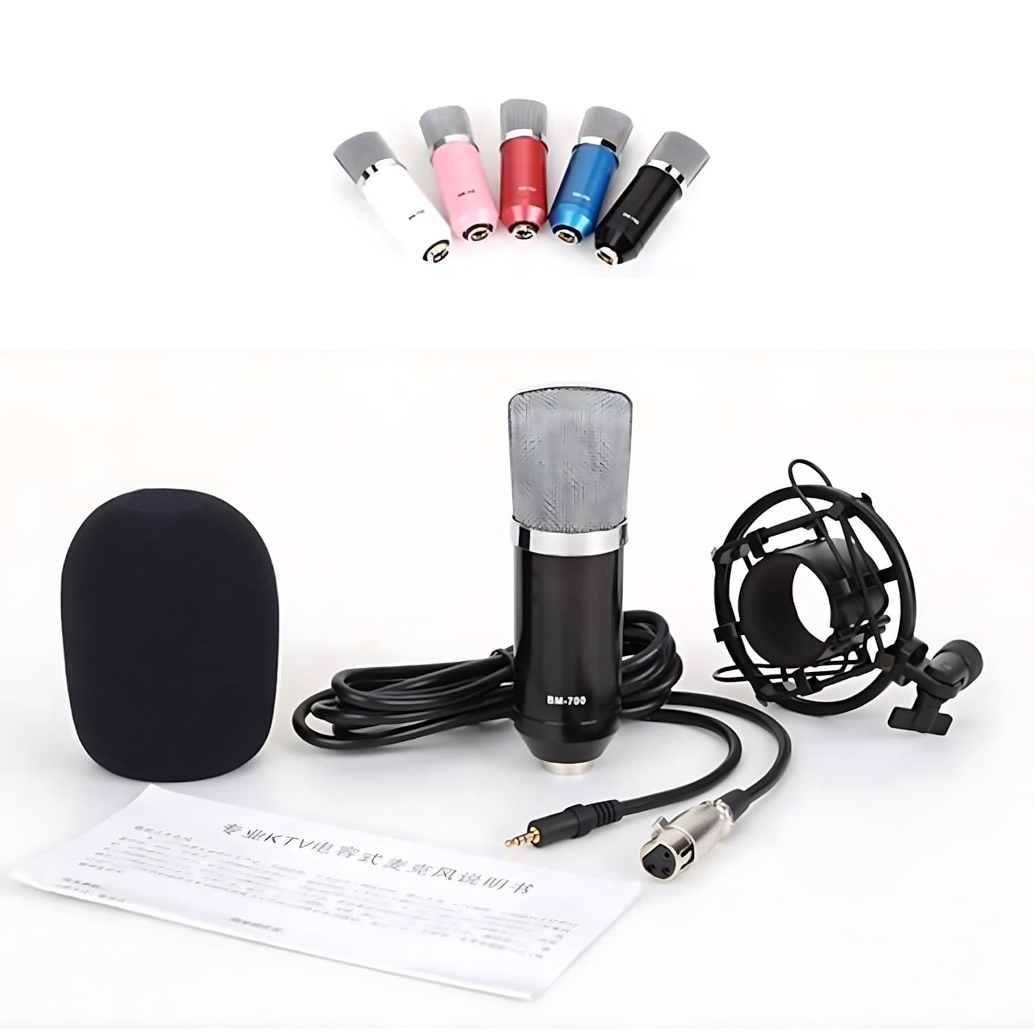 Live Streaming Recording Condenser Microphone 48V External Sound Card Mixer for Live Sales and KTV