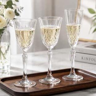 Glass Red Wine Glass, European-Style Stem Champagne Glass, Light Luxury High-End White Wine Glass, Banquet Tasting Cup, Wine Glass