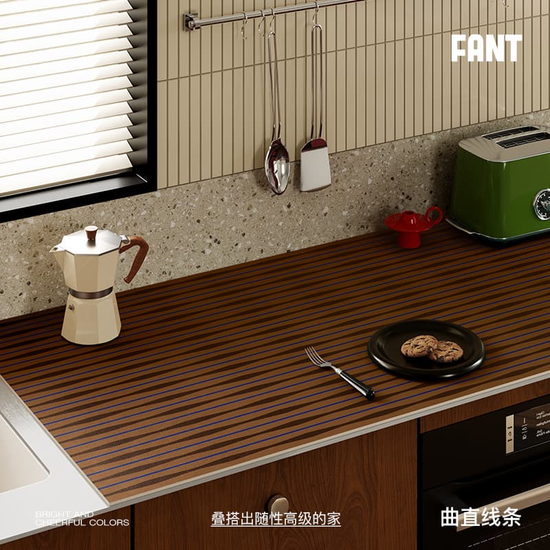 Holney full-coverage kitchen countertop absorption pad, leather draining mat, sink water barrier anti-slip pad, fully customizable and trimmable.