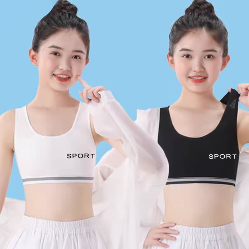Developmental girls' vests, pure cotton, big girls' underwear, 8-10-12-16-year-old girls' sports vests