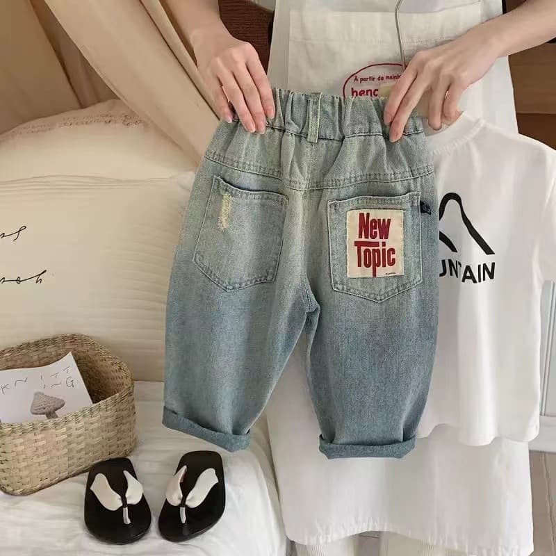 Children's Jeans for Boys Autumn 2025 New Style Baby Toddler Pants Casual for Middle and Small Kids